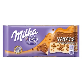 Шоколад Milka Waves с карамелью
